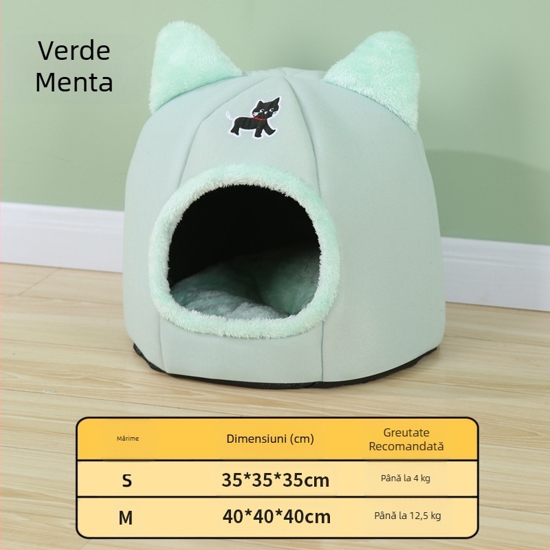 Cuibul de pisică este cald iarna, celebritate de pe internet, universal pentru toate anotimpurile, cuib de pisică de iarnă cu gogoașă super mare pentru pisici