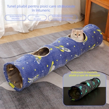 Tunel pentru pisici, luminos, cu auto-evadare, jucărie pentru pisici, tunel pliabil pentru pisici, cuib pentru pisici, model transfrontalier Amazon