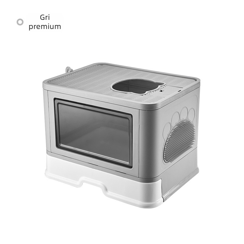 Aspet Zhejiang, provizii pentru pisici, litieră tip toaletă pentru pisici, complet închisă, pliabilă, tip sertar, bazin pentru excremente de pisică