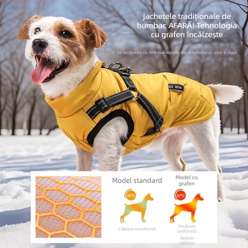 Haine noi pentru animale de companie, haine calde din bumbac pentru câini de talie mare, haine confortabile și impermeabile din bumbac pentru câini, haine cu blocare a temperaturii pentru căței, tracțiune rezistentă la vânt