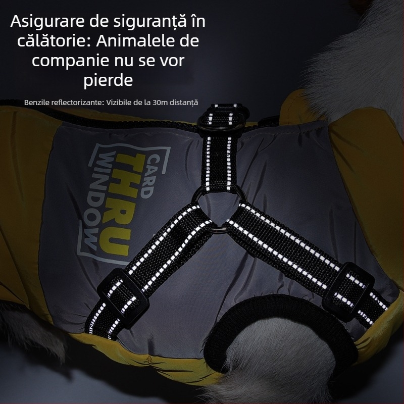 Haine noi pentru animale de companie, haine calde din bumbac pentru câini de talie mare, haine confortabile și impermeabile din bumbac pentru câini, haine cu blocare a temperaturii pentru căței, tracțiune rezistentă la vânt