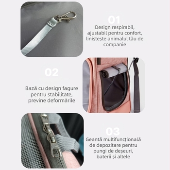 Rucsac nou pentru animale de companie, rucsac portabil pentru pisici, rucsac respirabil cu plasă, ventilator pentru pisici