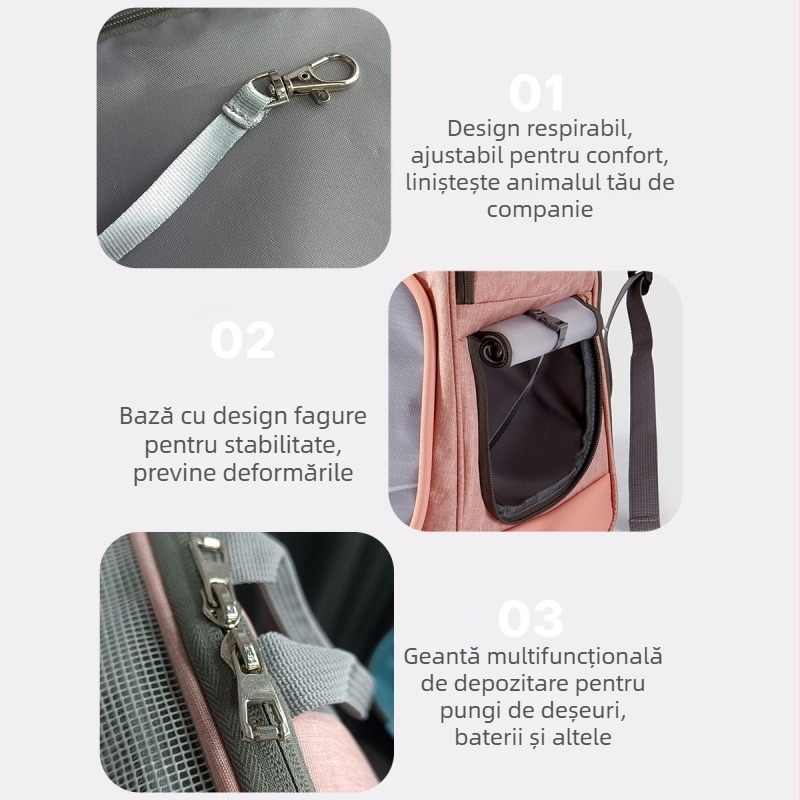 Rucsac nou pentru animale de companie, rucsac portabil pentru pisici, rucsac respirabil cu plasă, ventilator pentru pisici