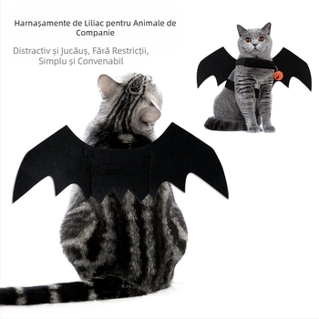 Haine transfrontaliere pentru pisici, costume de Halloween pentru câini, haine pentru animale de companie, aripi de liliac, stil clopot, haine de transformare