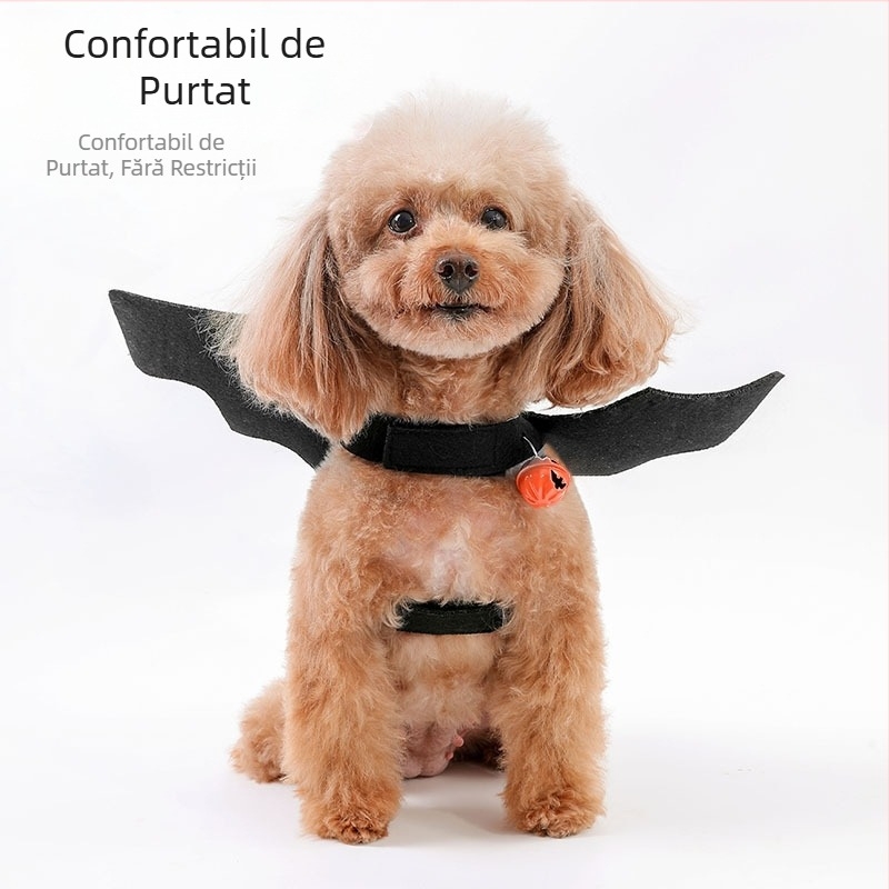 Haine transfrontaliere pentru pisici, costume de Halloween pentru câini, haine pentru animale de companie, aripi de liliac, stil clopot, haine de transformare