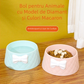 Fabrica nouă Macaron adâncit etanș pisică pentru animale de companie Yan Value Bowl INS stil arc diamant model Road pisică bol