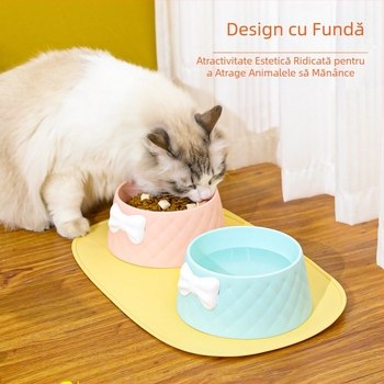 Fabrica nouă Macaron adâncit etanș pisică pentru animale de companie Yan Value Bowl INS stil arc diamant model Road pisică bol