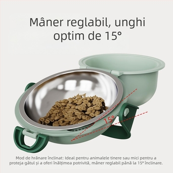 Transfrontalieră dublu strat animal de companie în aer liber reglabil apă potabilă câine hrană bol portabil înalt animal de companie bol pliabil anti-sufocare