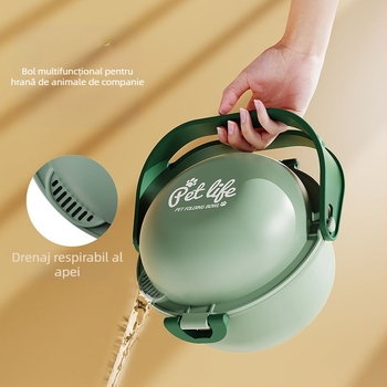 Transfrontalieră dublu strat animal de companie în aer liber reglabil apă potabilă câine hrană bol portabil înalt animal de companie bol pliabil anti-sufocare