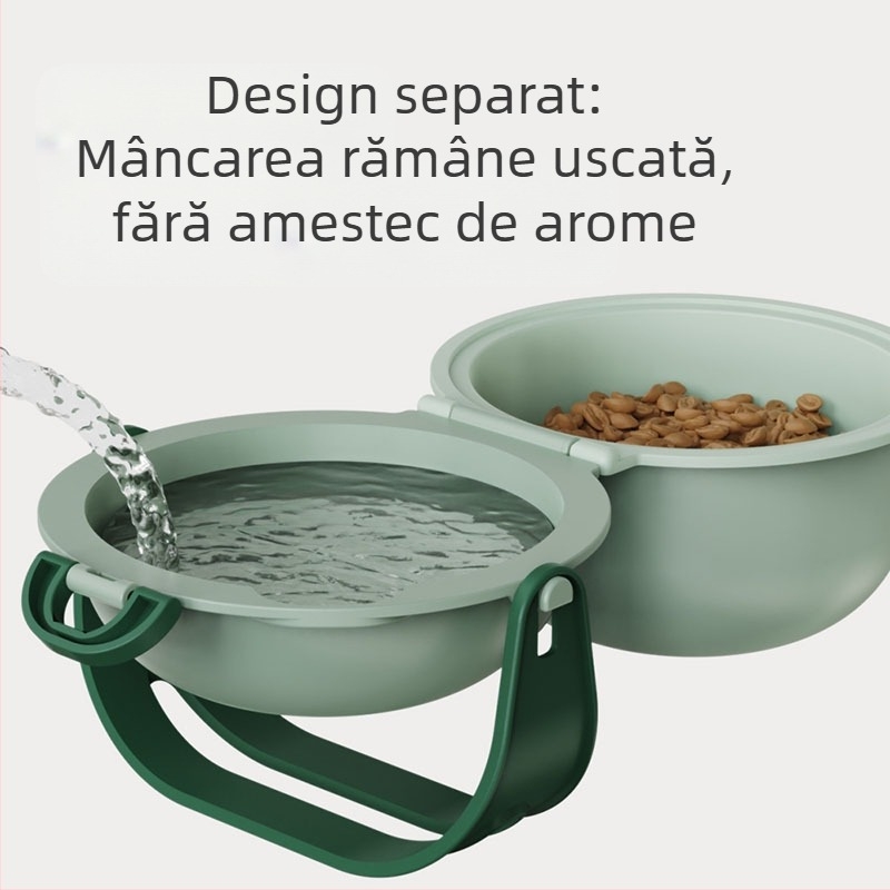 Transfrontalieră dublu strat animal de companie în aer liber reglabil apă potabilă câine hrană bol portabil înalt animal de companie bol pliabil anti-sufocare