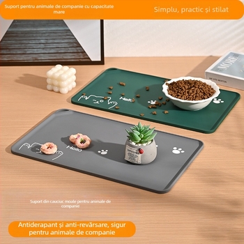 Covoraș pentru animale de companie, simplu, impermeabil și rezistent la ulei, pentru pisici, pentru hrănirea pisicilor, covoraș mare din cauciuc moale, antiderapant