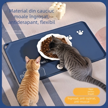 Covoraș pentru animale de companie, simplu, impermeabil și rezistent la ulei, pentru pisici, pentru hrănirea pisicilor, covoraș mare din cauciuc moale, antiderapant