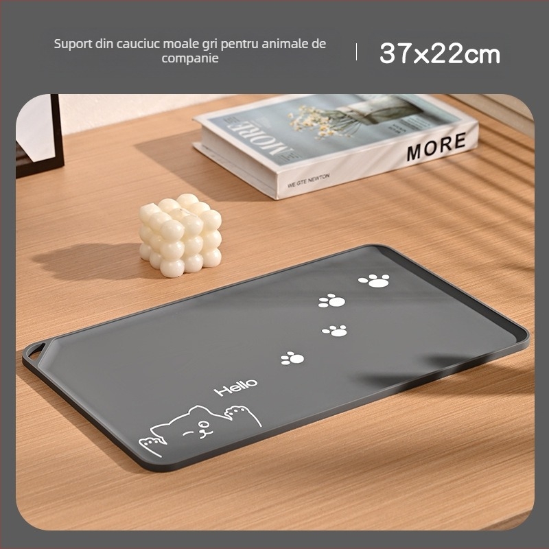 Covoraș pentru animale de companie, simplu, impermeabil și rezistent la ulei, pentru pisici, pentru hrănirea pisicilor, covoraș mare din cauciuc moale, antiderapant