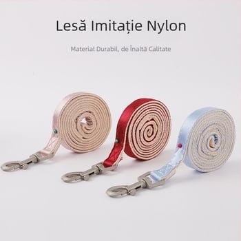 Lesă pentru pisici anti-rupere, piele Taobao, mătase strălucitoare, fundă mare, pisică, lesă în formă de I, en-gros