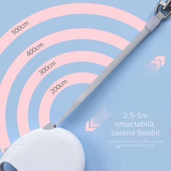 Frânghie de tracțiune retractabilă automată în formă de ou pentru câini, artefact retractabil pentru plimbări cu câini, frânghie pentru câini, hands-free