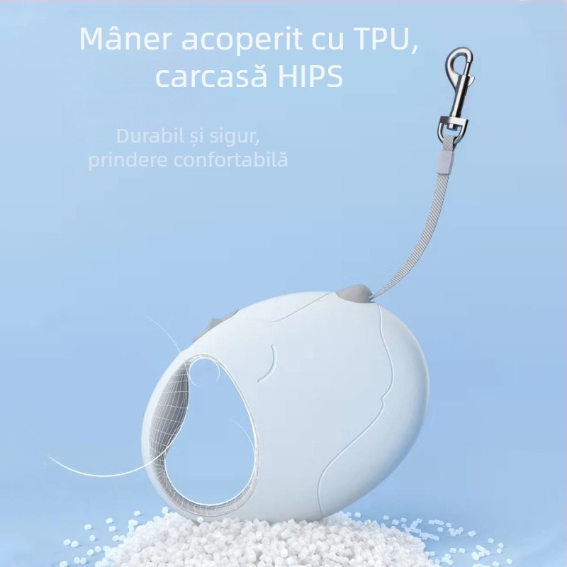 Frânghie de tracțiune retractabilă automată în formă de ou pentru câini, artefact retractabil pentru plimbări cu câini, frânghie pentru câini, hands-free