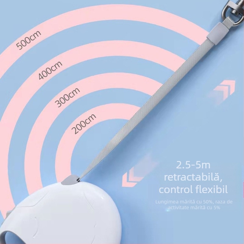 Frânghie de tracțiune retractabilă automată în formă de ou pentru câini, artefact retractabil pentru plimbări cu câini, frânghie pentru câini, hands-free