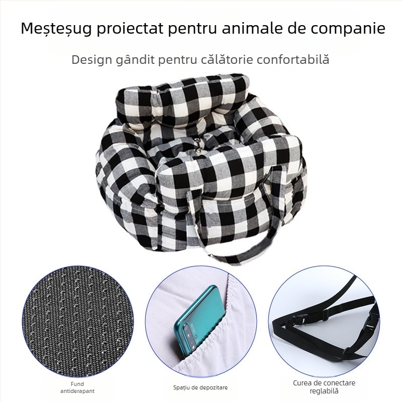 Cuibă de mașină pentru animale de companie, detașabilă și lavabilă, portabilă, pentru câini, cușcă pentru animale de companie în aer liber, sac pentru animale de companie, pad pentru mașină sau mașină