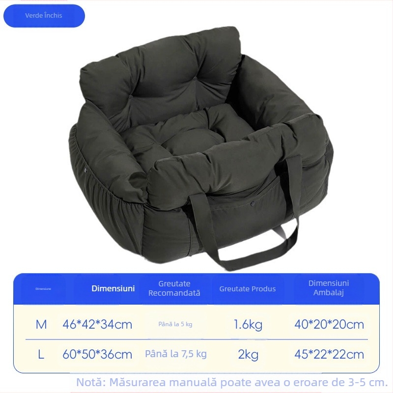 Cuibă de mașină pentru animale de companie, detașabilă și lavabilă, portabilă, pentru câini, cușcă pentru animale de companie în aer liber, sac pentru animale de companie, pad pentru mașină sau mașină