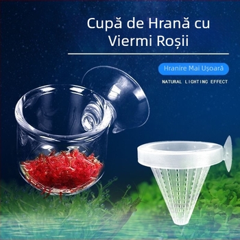 Hrănitor pentru viermi roșii, pâlnie de sticlă pentru viermi roșii, inel de hrănire, cupă pentru nematozi, hrănire pentru pești, nematozi, cupă pentru creveți în saramură