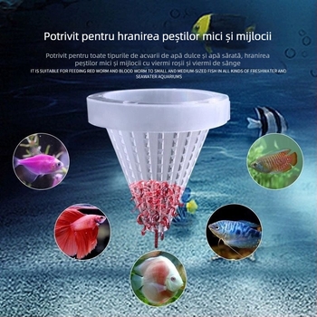 Hrănitor pentru viermi roșii, pâlnie de sticlă pentru viermi roșii, inel de hrănire, cupă pentru nematozi, hrănire pentru pești, nematozi, cupă pentru creveți în saramură