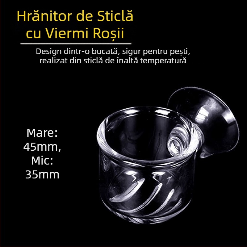 Hrănitor pentru viermi roșii, pâlnie de sticlă pentru viermi roșii, inel de hrănire, cupă pentru nematozi, hrănire pentru pești, nematozi, cupă pentru creveți în saramură