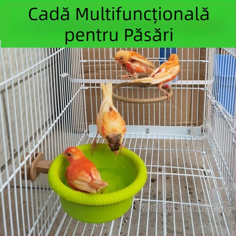 Baie pentru păsări, lavoar, cadă de baie, jad, pasăre, hibiscus, pasăre, auriu, verde, gri, Yan, mare, auriu, material de cânepă, bujor, perusiță