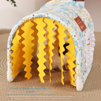 Cort cu trei căi pentru porcușor de Guineea, tunel fără fund, model de arici, chinchilla, porcușor de Guineea, iepure pitic, cuib de tunel universal