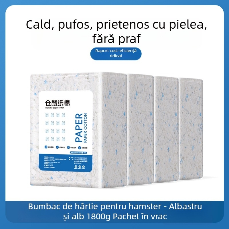 Hârtie fără praf, bumbac, capacitate mare, 1800g, toamnă și iarnă, caldă, moale, căptușeală pentru hamster, articole de amenajare a teritoriului, păr drept din fabrică