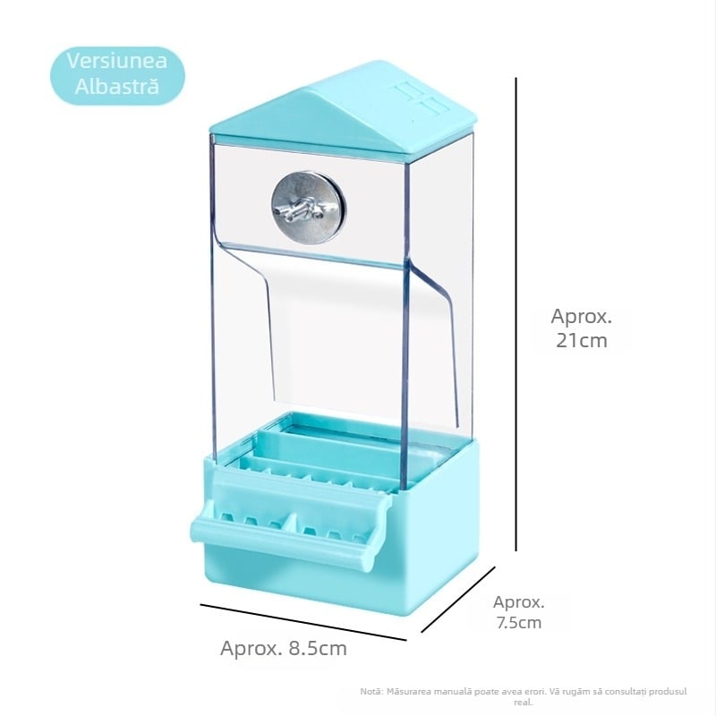 Hrănitor automat pentru papagali, mașină all-in-one, cutie de hrană pentru păsări, agățat, separare anti-împrăștiere a pleavei, nou hrănitor automat pentru hrană, jgheab