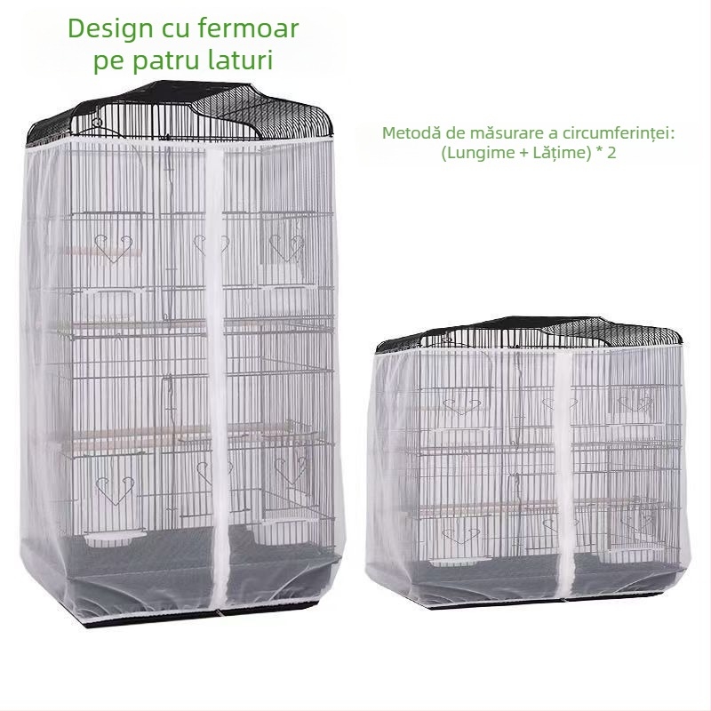 Colivie anti-stropire, capac pătrat pentru colivie, plasă anti-pene, capac mic pentru colivie, plasă anti-țânțari