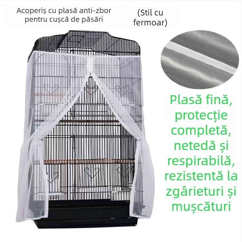 Colivie anti-stropire, capac pătrat pentru colivie, plasă anti-pene, capac mic pentru colivie, plasă anti-țânțari