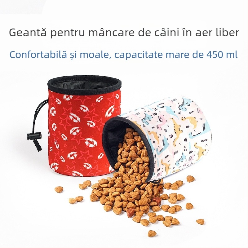 Geantă de dresaj pentru animale de companie în aer liber, convenabilă, cu capacitate mare, pentru hrana câinilor, material de scufundări, geantă de talie pentru câini, multicoloră, opțională