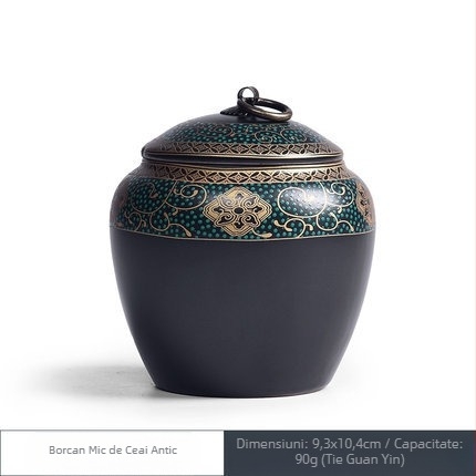 Nouă recipient ceramic antic chinezesc în stil artizanal, ceai Pu'Er, ceai negru, borcan sigilat, set de ceai Kung Fu creativ, recipient de ceai, stil Qin
