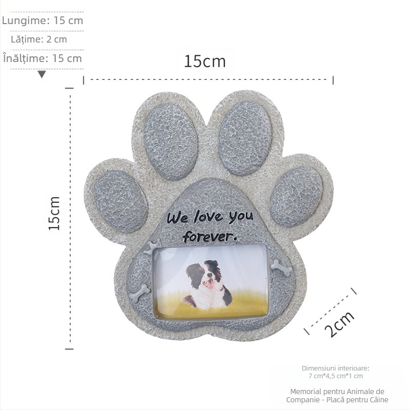 Vânzări directe transfrontaliere, amprente creative de câine și pisică, piatră funerară, decorare în rășină, meșteșuguri, monument pentru animale de companie, placă funerară, piatră funerară