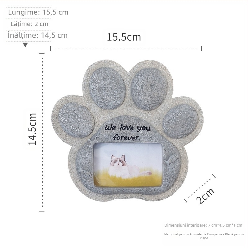 Vânzări directe transfrontaliere, amprente creative de câine și pisică, piatră funerară, decorare în rășină, meșteșuguri, monument pentru animale de companie, placă funerară, piatră funerară