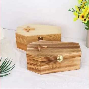 Urnă pentru animale de companie, cutie cadou de Halloween, cu sicriu, cutie de jucării pentru bijuterii pentru copii, cutie de depozitare a bijuteriilor din lemn din pin