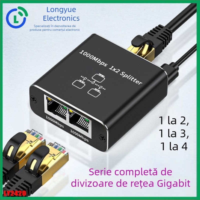 Ly2420 Splitter de rețea Gigabit, unul până la patru acces simultan la internet, port de rețea RJ45, ramificator, vânzare directă din fabrică