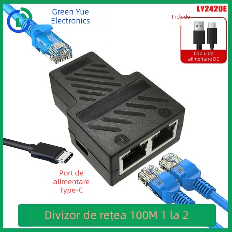 Ly2420 Splitter de rețea Gigabit, unul până la patru acces simultan la internet, port de rețea RJ45, ramificator, vânzare directă din fabrică