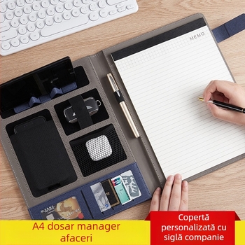 Dosar A4 pentru manager de afaceri, personalizare dosar cu tablă de scris, dosar pentru expoziții, carte cu informații, carte individuală din piele pentru discuții de afaceri, în stoc