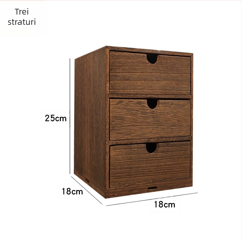 Cutie de depozitare din lemn în stil chinezesc, cutie de depozitare multistrat din lemn de tung de uz casnic, cutie de finisare pentru birou, cutie extragibilă pentru diverse obiecte