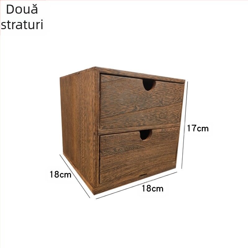 Cutie de depozitare din lemn în stil chinezesc, cutie de depozitare multistrat din lemn de tung de uz casnic, cutie de finisare pentru birou, cutie extragibilă pentru diverse obiecte