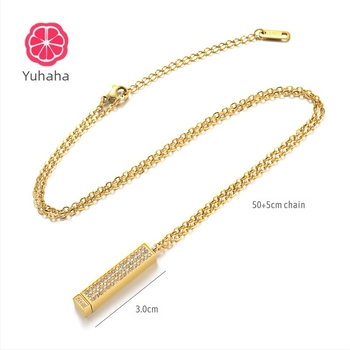 Colier de păpușă cu set de diamante din oțel inoxidabil transfrontalier, inscripționat DIY, cu colier stereo telescopic cu diamant, cadou de Crăciun