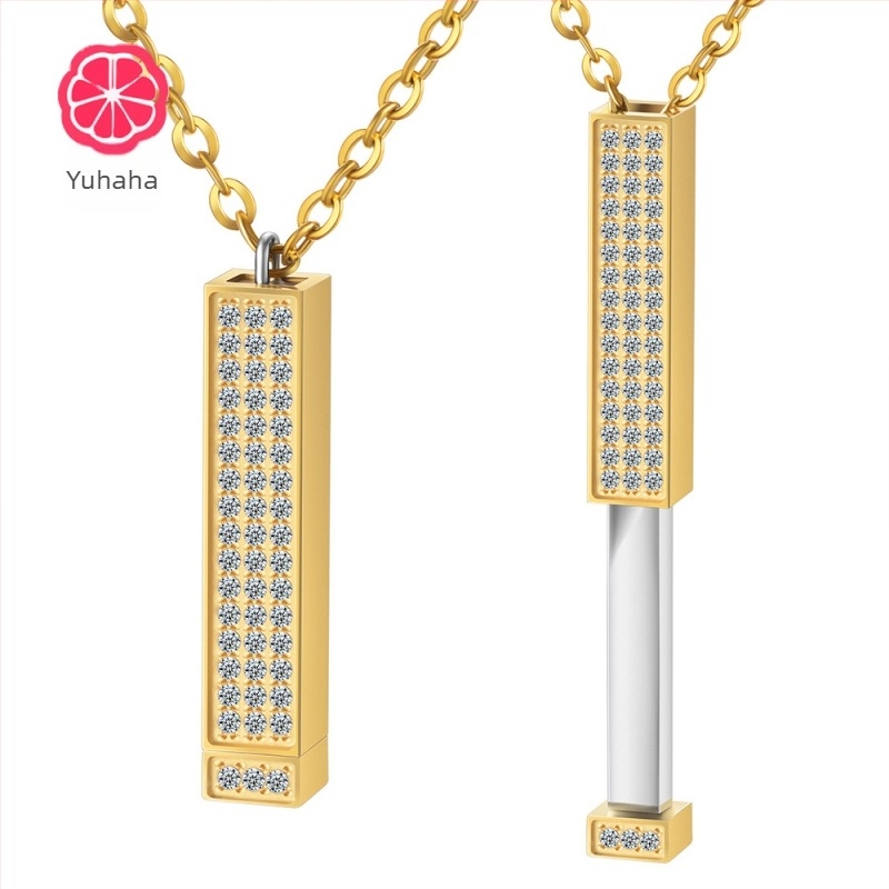 Colier de păpușă cu set de diamante din oțel inoxidabil transfrontalier, inscripționat DIY, cu colier stereo telescopic cu diamant, cadou de Crăciun