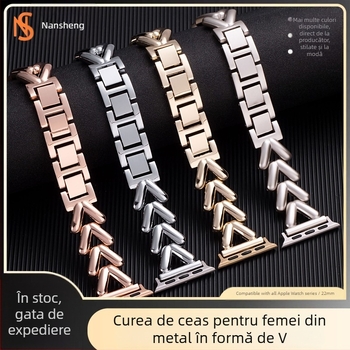 Pentru Apple Watch V brățară curea metalică Iwatch mică stil Chanel Advanced Sense curea de ceas simplă cruce bordură