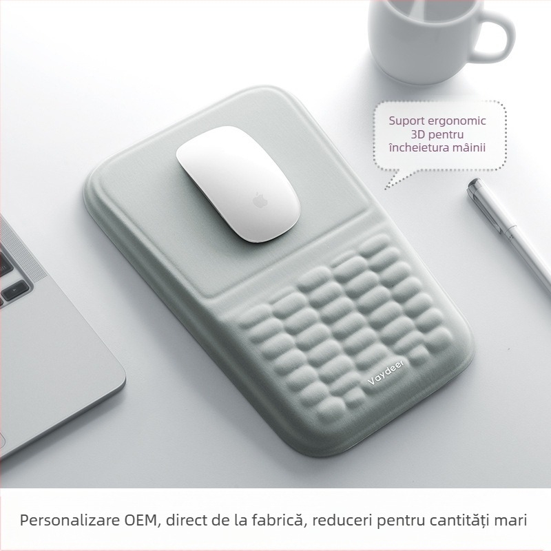 Pernă de mouse cu spumă cu memorie, moale, cu revenire lentă, cu senzație de piele, simplu, pentru birou, pad din silicon pentru încheietura mâinii