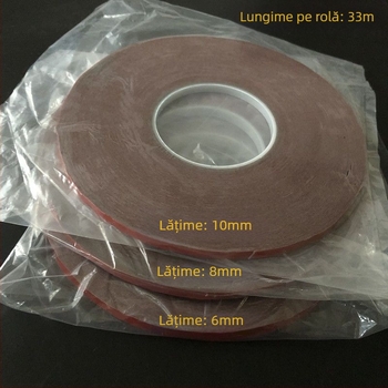 Bandă dublu adezivă de înaltă vâscozitate pentru automobile, super puternică, fără urme, din spumă burete impermeabilă și rezistentă la temperaturi ridicate, 33 m