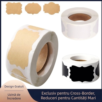 Autocolante pentru cadouri de Crăciun en-gros, pot fi scrise manual cu alimente, sticlă de sticlă Mason, borcan din PVC, etichetă autocolantă cu tablă neagră