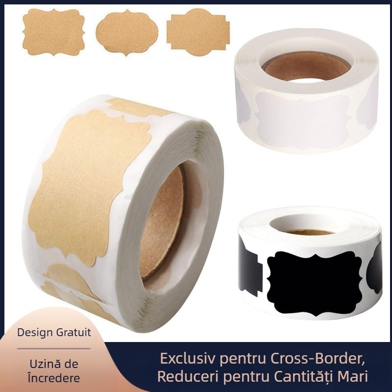 Autocolante pentru cadouri de Crăciun en-gros, pot fi scrise manual cu alimente, sticlă de sticlă Mason, borcan din PVC, etichetă autocolantă cu tablă neagră