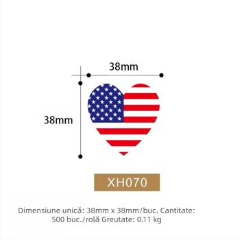 Autocolante XH070 și XH071 și XH072 pentru Ziua Independenței SUA, vot, alegeri generale, imprimare și creare comercială National Tide